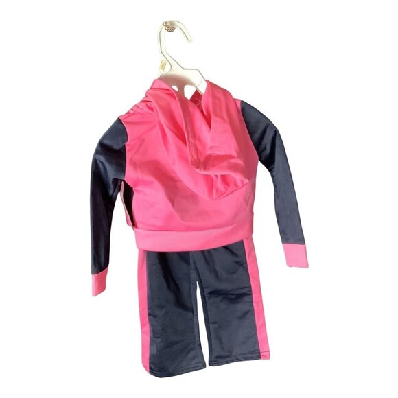 Pony Baby Girl 12M Sweatsuit Pink & Blue Hoodie Pants Set Polyester Graphic - Picture 4 of 10